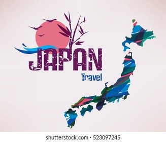 Japan travel map background