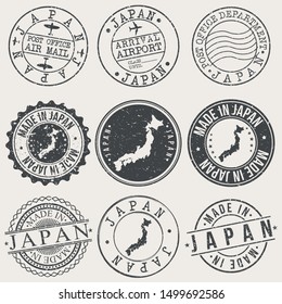Japan Travel Stamp Made In Product Stamp Logo Icon Symbol Design Insignia.