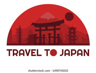 Japan Travels Logo Designjapan Culture Flag Stock Vector (Royalty Free ...