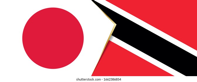 Japan and Trinidad and Tobago flags, two vector flags symbol of relationship or confrontation.