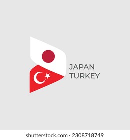 Japan - Turkey text flag friends country vector graphic graphic element Illustration template design
