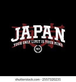 japan typography design vector print tee shirt, Inscription in Japanese with the translation in English: Tokyo.