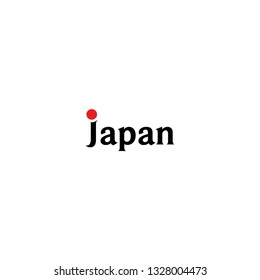 japan typography with red sun vector