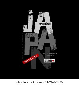 japan typography slogan. Abstract design vector illustration for print t shirt, typography, poster. Inscription in Japanese with the translation in English: Tokyo. 