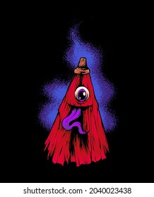 Japan Umbrella Ghost Illustration T shirt Premium Vector