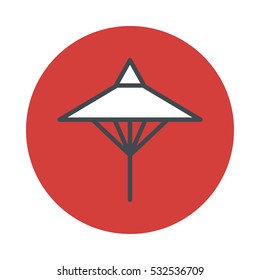 Japan umbrella icon isolated on white background. Vector illustration