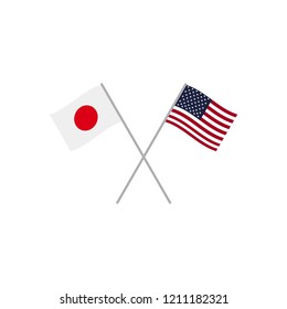 Japan and usa flags