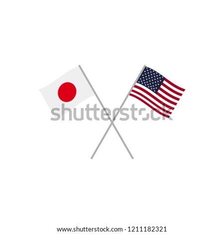 Japan and usa flags