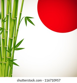 Japan vector background with bamboo