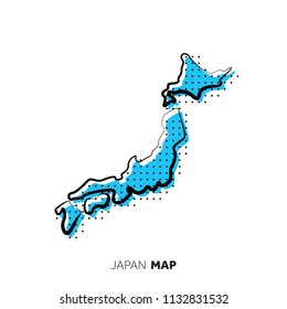 Japan vector country map. Map outline with dots.