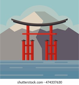 Japan, vector flat illustration