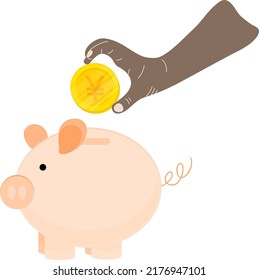 Japan vector hand drawn flag, Japanese yen