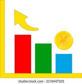 Japan vector hand drawn flag, Japanese yen