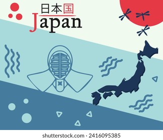 Japan, vector illustration of Japanese culture
