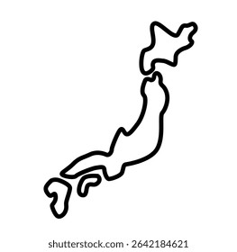 Japan Vector Map in Black with Minimalist Style