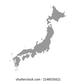 Japan vector map isolated on white background