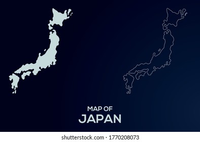 Japan vector map silhouette isolated.Abstract design, High detailed silhouette illustration. Full Editable Japan map vector file.