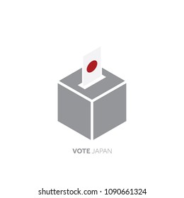 Japan voting concept. National flag and ballot box.