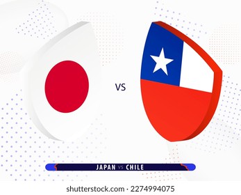 Japan vs Chile rugby match, international rugby competition 2023. Template for world tournament.