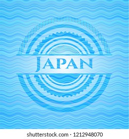 Japan water wave concept style badge.