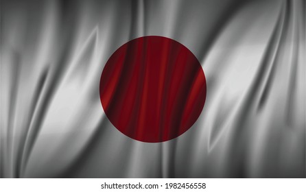 Japan-Wellenflagge, flaches Layout, Vektorgrafik