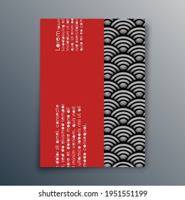 Japan wave pattern background design for flyer, brochure cover, card, typography or other printing products. Vector illustration.