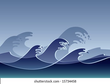 japan waves illustration
