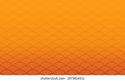 Japan waves sea ocean orange color background