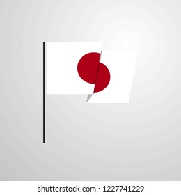 Japan waving Flag design vector
