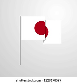 Japan waving Flag design vector