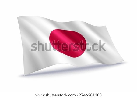 Japan waving flag of isolated on white background.