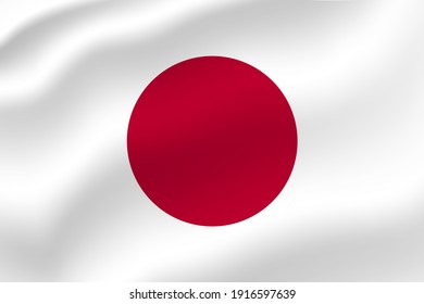 Japan waving flag vector editable