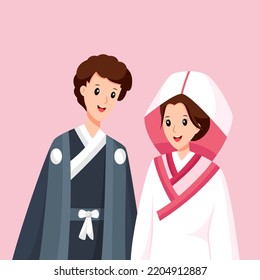 Japan Wedding Character Design Illustration