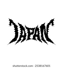 japão palavra com death metal fonte mão desenho vetor isolado no fundo branco.