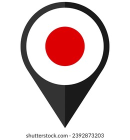 japan in the world flag location point icon pack