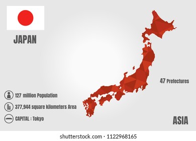 Japan world map with a pixel diamond texture