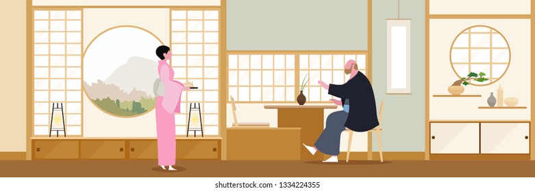 Japan Zen living room flat design