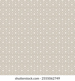 Japandi Seamless Pattern with Modern Honeycomb Geometric Design in Beige and White Colors Perfect for Wallpaper Textile Fabric and Digital Use Vector Design