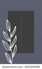 Japandi wall art design wall art with flower. Botaniical japandi wall decor