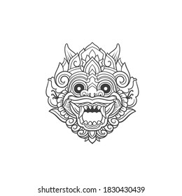 The japaneese mask. Can be used as a sketch of a tattoo.