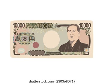 Japanese 10000 yen bill illustration