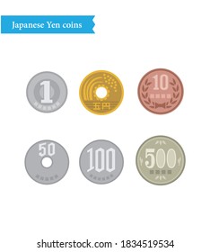 Ilustración del banco de monedas en yenes japoneses