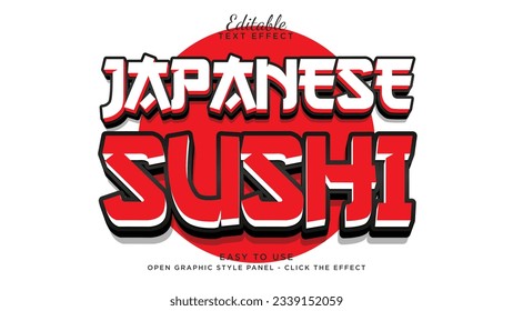 Efecto de estilo de texto 3d japonés	
