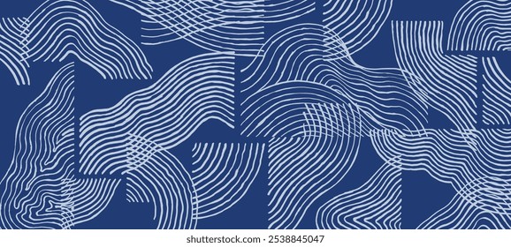 Japanese abstract Simple hand drawn brush line pattern, crafted minimal graphic, ink, weaving, basketry, wood carving, wood block style, experimental curve lines, shapes and weights combination 