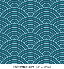 Japanese abstract wave, Seamless vector pattern. Vector texture
