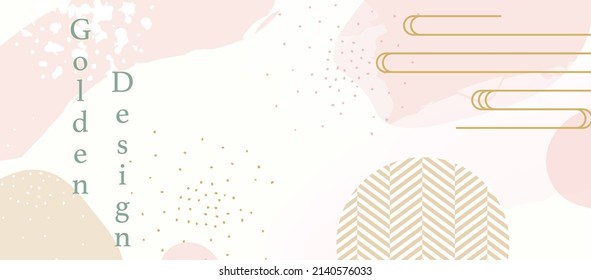 Japanese aesthetic background pattern. Tradition oriental design style banner card with geometric elements and abstract shapes. Pink and beige art. 