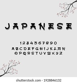 Japanese alphabet letters font and number. Modern Lettering Minimal Fashion Designs. Typography modern fonts decorative vintage concept. vector illustration