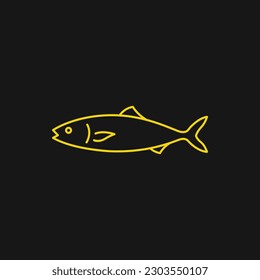 Japanese amberjack or yellowtail fish icon logo design. simple flat vector illustration