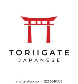 Japanische antike Tori-Logo-Design. Japanisches Erbe, Kultur und Geschichte Tori Tor. Logo für Unternehmen.