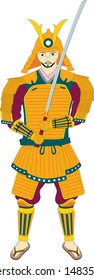 japanese ancient warrior in armor